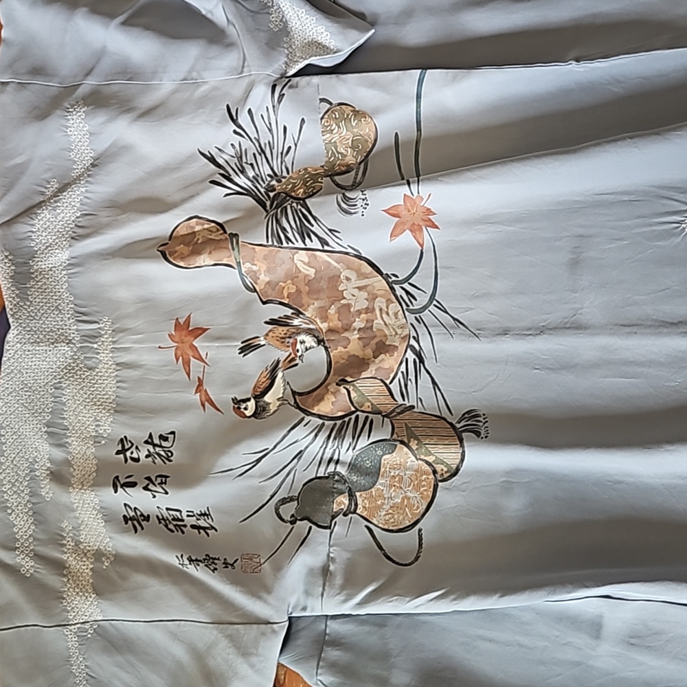 Vintage hand-painted silk kimono